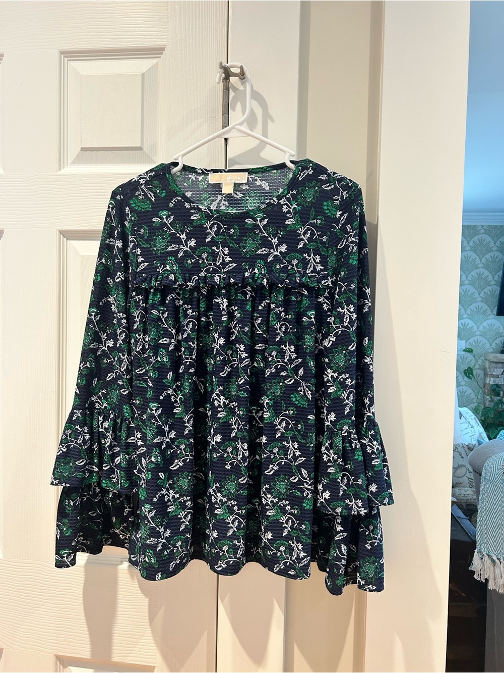 Michael Kors Navy Floral Tiered Tunic